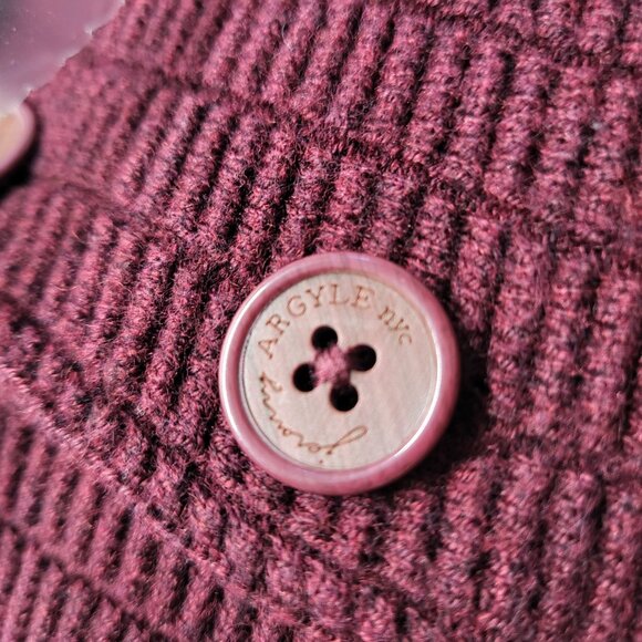 Jeremy Argyle NYC Mens Sweater Henley Size Large Wool Blend Long Sleeve Burgandy - Picture 7 of 15